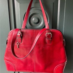 Fossil Red Tote Bag